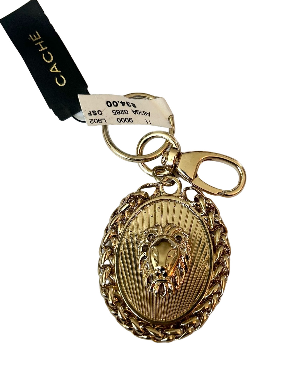 Cache Gold Lion Medallion Key Holder & Bag Charm